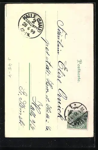 Lithographie Hamburg, IX. deutsche Turnfest 1898, Büste Turnvater Jahn