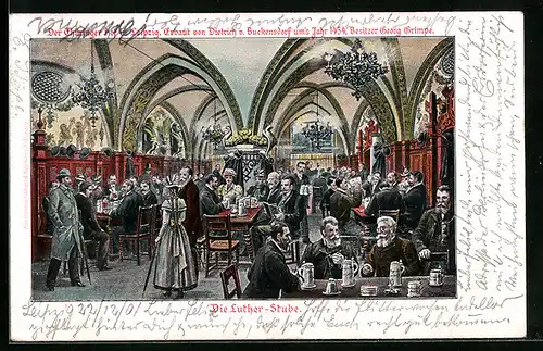 AK Leipzig, Thüringer Hof, Luther-Stube, Innenansicht