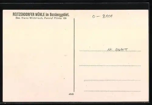 AK Reitzendorf, Dorfwirtshaus Reitzendorfer Mühle im Borsberggebiet