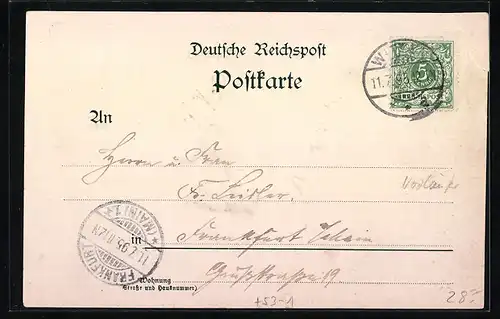 Vorläufer-Lithographie Witten, 1895, Gedächtniskirche, Haus Witten, Helenenthurm, Kriegerdenkmal