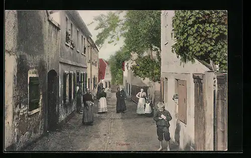 AK Zwenkau, Strassenblick in die Talgasse