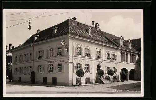 AK Steinen /Wiesenthal, Gasthof zum Ochsen R. F. Greiner mit Strasse
