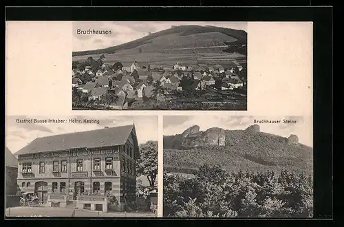 AK Bruchhausen, Gasthof Busse H. Kesting, Bruchhauser Steine, Gesamtansicht