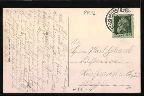 AK Weissenburg i. B., Bahnhof mit Blick auf den Ort