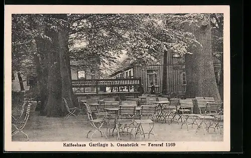 AK Gartlage bei Osnabrück, Kaffeehaus Gartlage, Gartenansicht