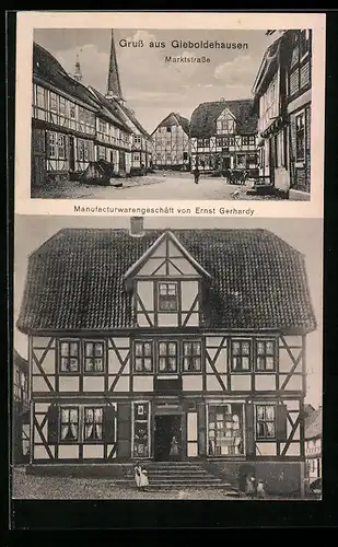 AK Gieboldehausen, Manufacturwarengeschäft von Ernst Gerhardy, Marktstrasse