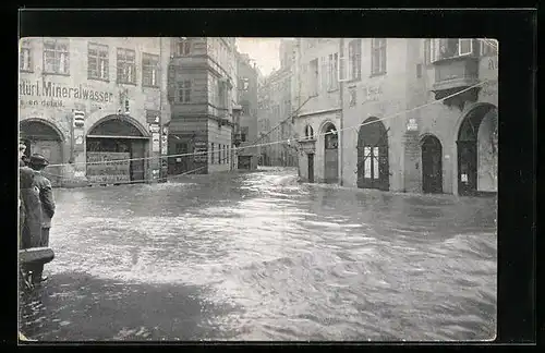 AK Nürnberg, Tucherstrasse, Hochwasser-Katastrophe 5. Feb. 1909