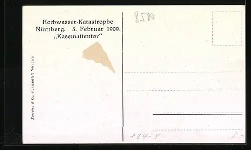 AK Nürnberg, Kasemattentor, Hochwasser-Katastrophe 5. Feb. 1909