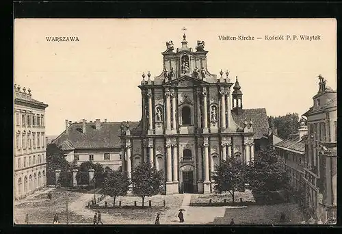 AK Warschau-Warszawa, Visiten-Kirche, Kosciol P.P. Wizytek