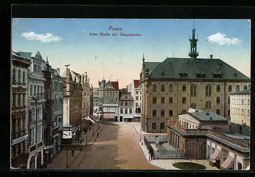 AK Posen, Alter Markt mit Hauptwache