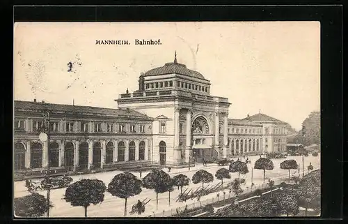 AK Mannheim, Blick auf Hauptbahnhof