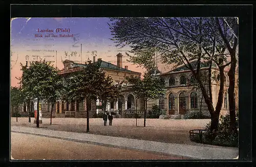 AK Landau /Pfalz, Blick auf Bahnhof