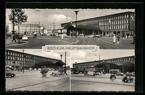 AK Bochum, Hauptbahnhof, VW-Käfer