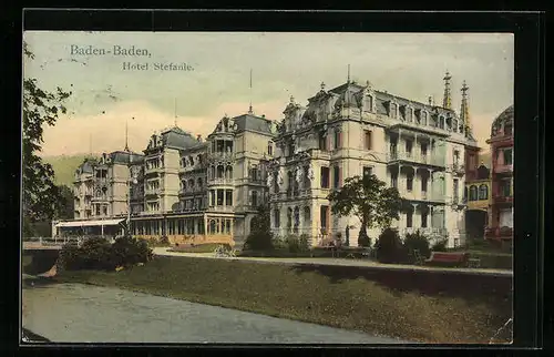 AK Baden-Baden, Hotel Stefanie am Wasser