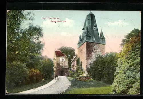 AK Bad Bentheim, Katharinenkirche im Sommer