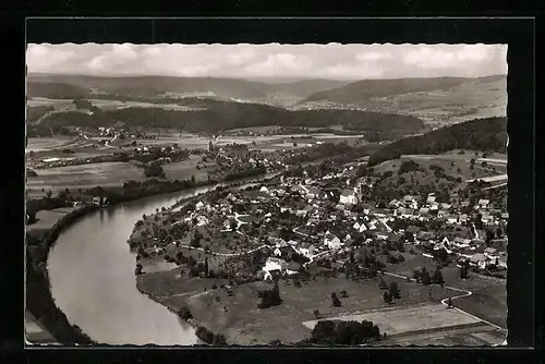 AK Hohentengen am Rhein, Ortsansicht mit Bergen