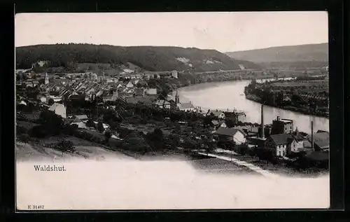 AK Waldshut, Ortsansicht mit Rhein