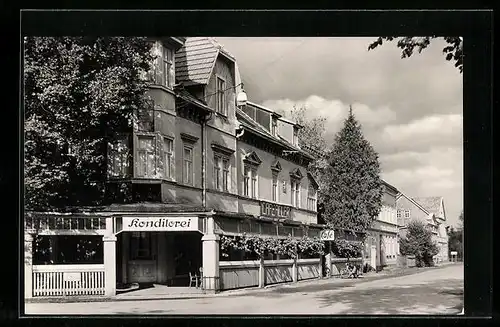 AK Georgenthal /Thür. Wald, Cafe Adler an der Bahnhofstrasse