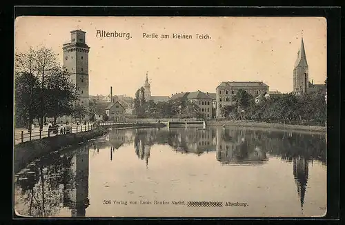 AK Altenburg, Kleiner Teich mit Kirche