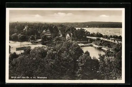 AK Berlin-Wannsee, Blick auf den Grossen und Kleinen Wannsee