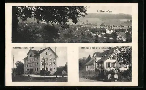 AK Wittenhofen, Ortsansicht, Gasthaus zum Adler, Handlung von J. Schmidmeister