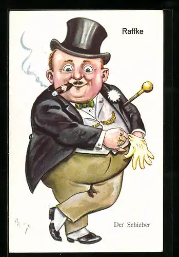 Künstler-AK Willi Scheuermann: Raffke / Der Schieber