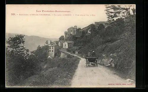 AK Ax-les-Thermes, Les Pyrénées Ariégeoises, Village d`Ascou, Vue prise de l`Est
