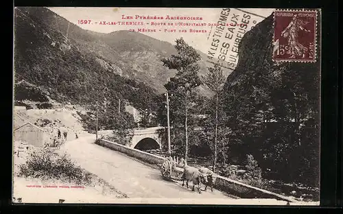 AK Ax-les-Thermes, Route de l`Hospitalet dans les Gorges de Mérens, Pont des Bordes