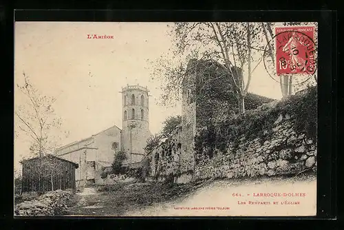 AK Larroque-d`Olmes, Les Remparts et l`Église