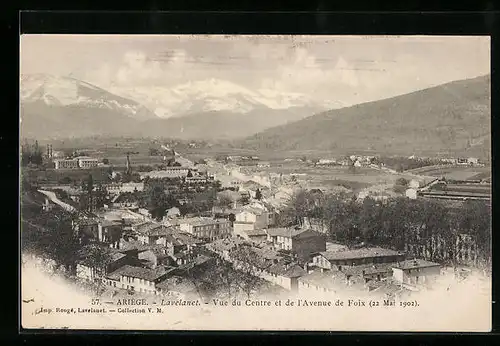 AK Lavelanet, Vue du Centre et de l`Avenue de Foix