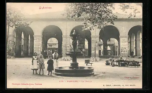 AK Pamiers, La Halle, La Fontaine