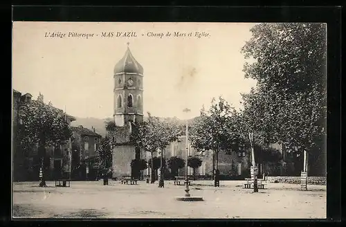 AK Mas d`Azil, Champ de Mars et Eglise