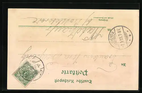 Lithographie Rossla a./Kyffhäuser, Palais, Kirche, Fürstl. Marienstift