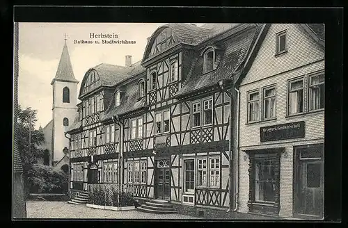 AK Herbstein, Rathaus u. Stadtwirtshaus