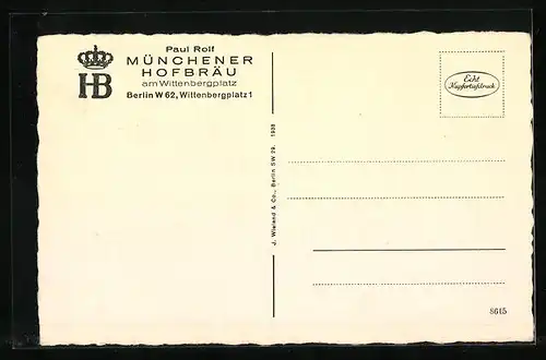 AK Berlin, Gasthof Münchener Hofbräu, Eisfink-Vitrine, Wittenbergplatz 1, Innenansicht