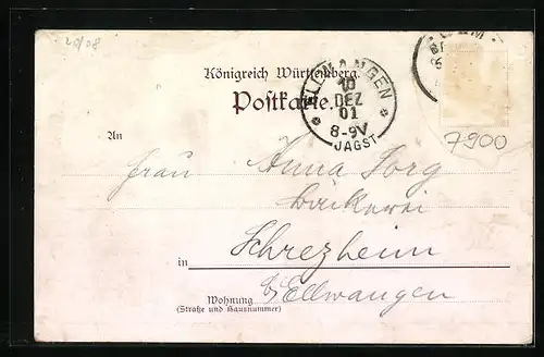 AK Ulm a./D., Ortspartie mit Donau