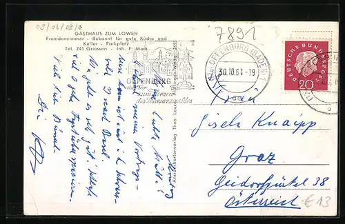 AK Dettighofen /Kr. Waldshut a. Rhein, Gasthaus z. Löwen, Ortsansicht