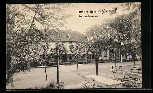 AK Northeim /Hann, Gesundbrunnen im Frühling