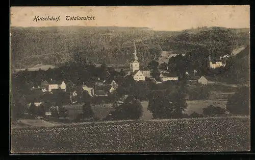 AK Hutschdorf, Totalansicht aus der Vogelschau