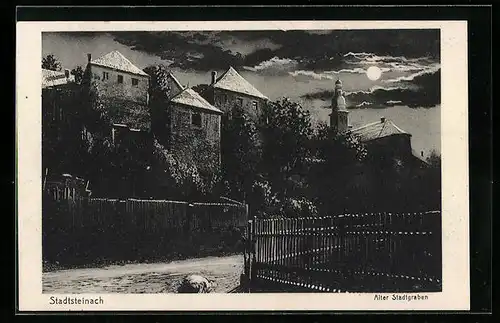 AK Stadtsteinach, Partie am alten Stadtgraben