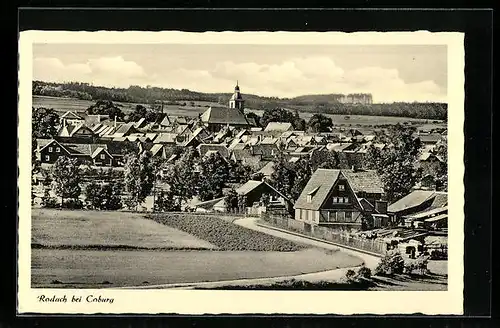 AK Rodach bei Coburg, Ortsansicht aus der Vogelschau