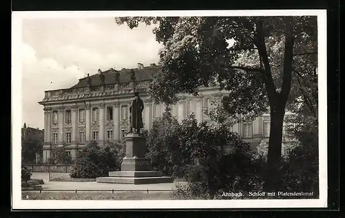 AK Ansbach, Schloss mit Platendenkmal