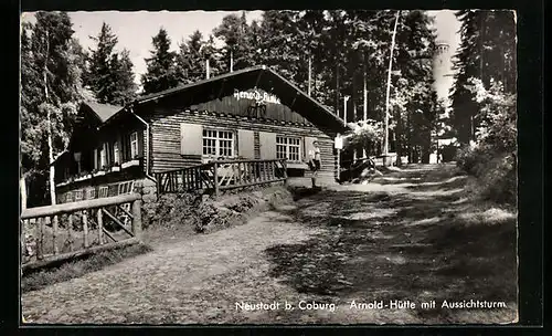 AK Neustadt b. Coburg, Arnold-Hütte mit Aussichtsturm