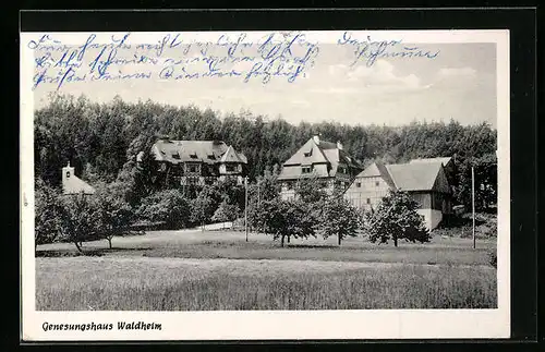 AK Oberdachstetten, Blick zum Genesungshaus Waldheim