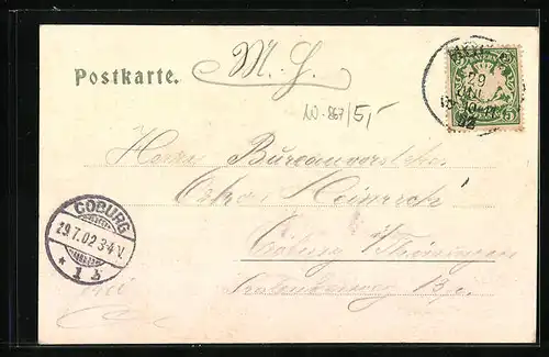 AK Hof a. d. Saale, Ortsansicht aus der Vogelschau