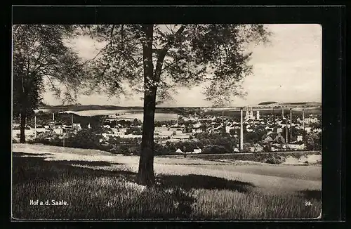 AK Hof a. d. Saale, Ortsansicht aus der Vogelschau