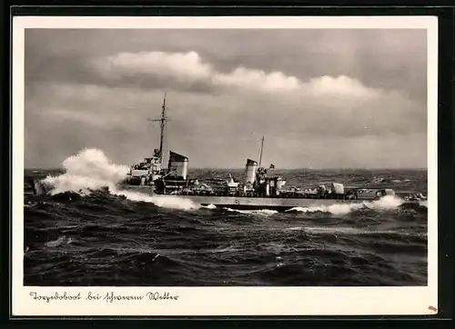 AK Torpedoboot bei schwerem Wetter, Kriegsmarine