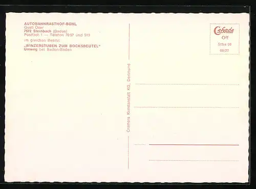 AK Steinbach, Autobahnrasthof Brühl, Innenansichten