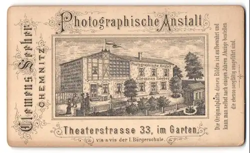 Fotografie Clemens Seeber, Chemnitz, Theaterstr. 33, Ansicht Chemnitz, Partie am Atelier des Fotografen