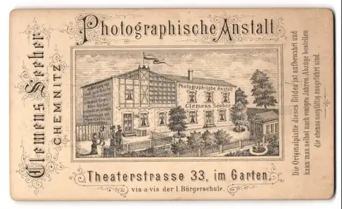 Fotografie Clemens Seeber, Chemnitz, Theaterstr. 33, Ansicht Chemnitz, Ateliersansicht mit Vorgarten
